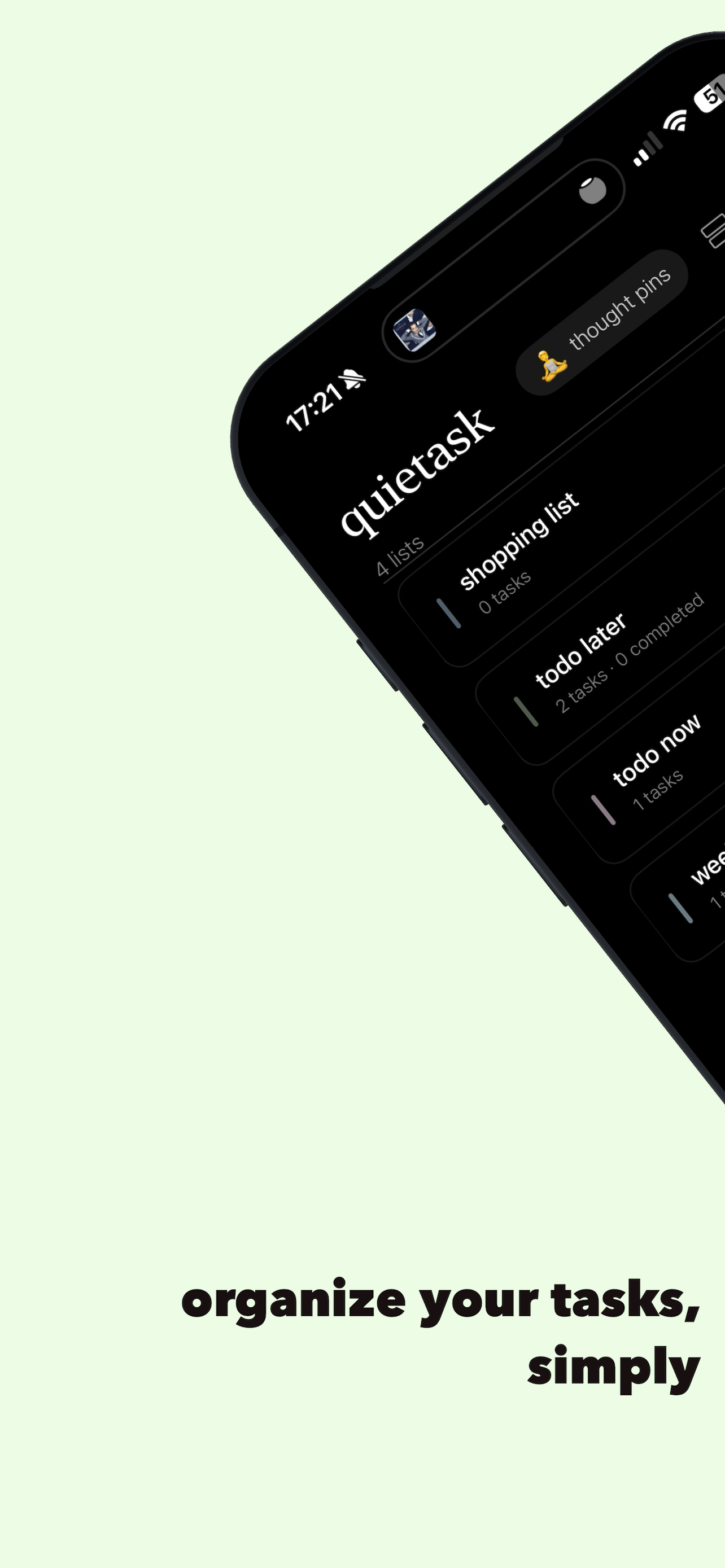 Main interface with task lists